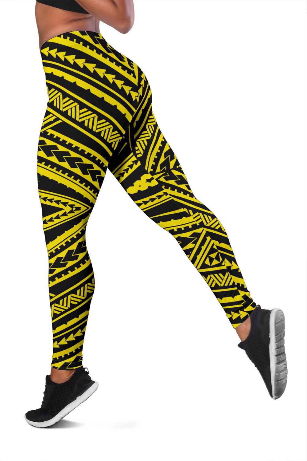 Polynesian Tatau Yellow Hawaii Women's Legging AH - Polynesian Pride