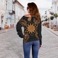 Nauru Polynesian Shoulder Sweater Map Gold - Polynesian Pride