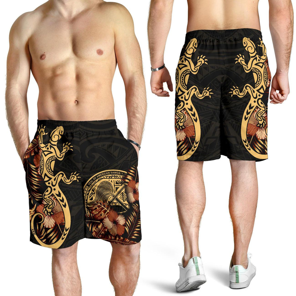 American Samoa Polynesian Men Short - Lizard Lucky - Polynesian Pride