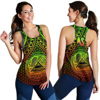 Polynesian American Samoa Women's Racerback Tank - Reggae Vintage Polynesian Patterns - Polynesian Pride