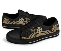 Wallis and Futuna Low Top Canvas Shoes - Gold Tentacle Turtle - Polynesian Pride