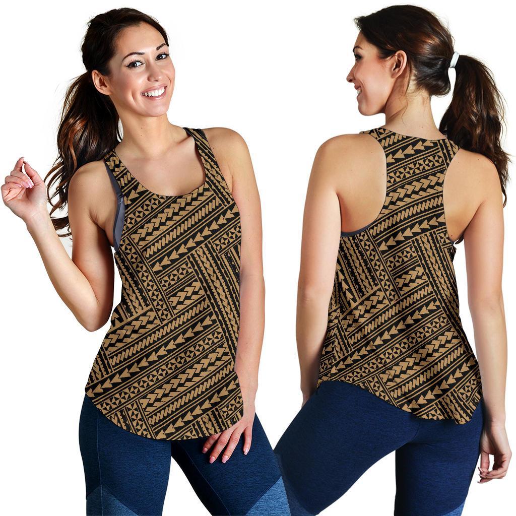Polynesian Nation Gold Women's Racerback Tank Top - Polynesian Pride