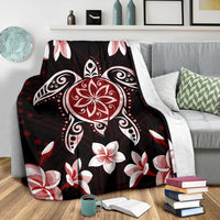 Hawaiian Reddie Turtle Plumeria Blanket - Polynesian Pride