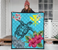 Hawaii Kanaka Turtle Hibiscus Plumeria Tropical Style - Premium Quilt AH - Polynesian Pride