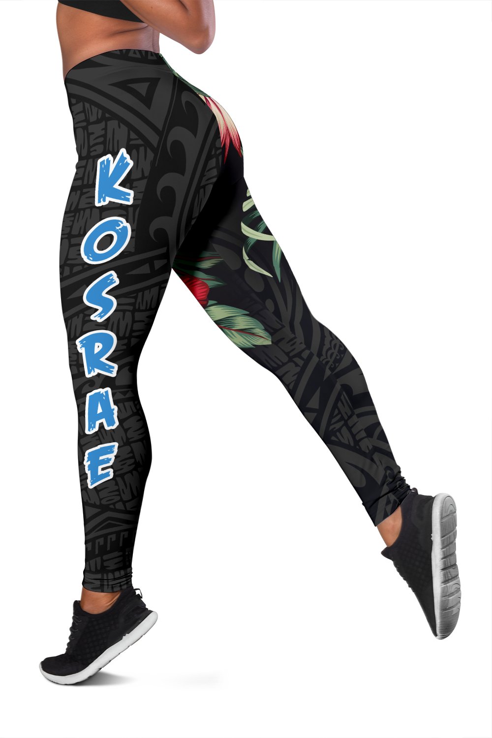Kosrae Polynesian Leggings - Hibiscus Coat of Arms - Polynesian Pride