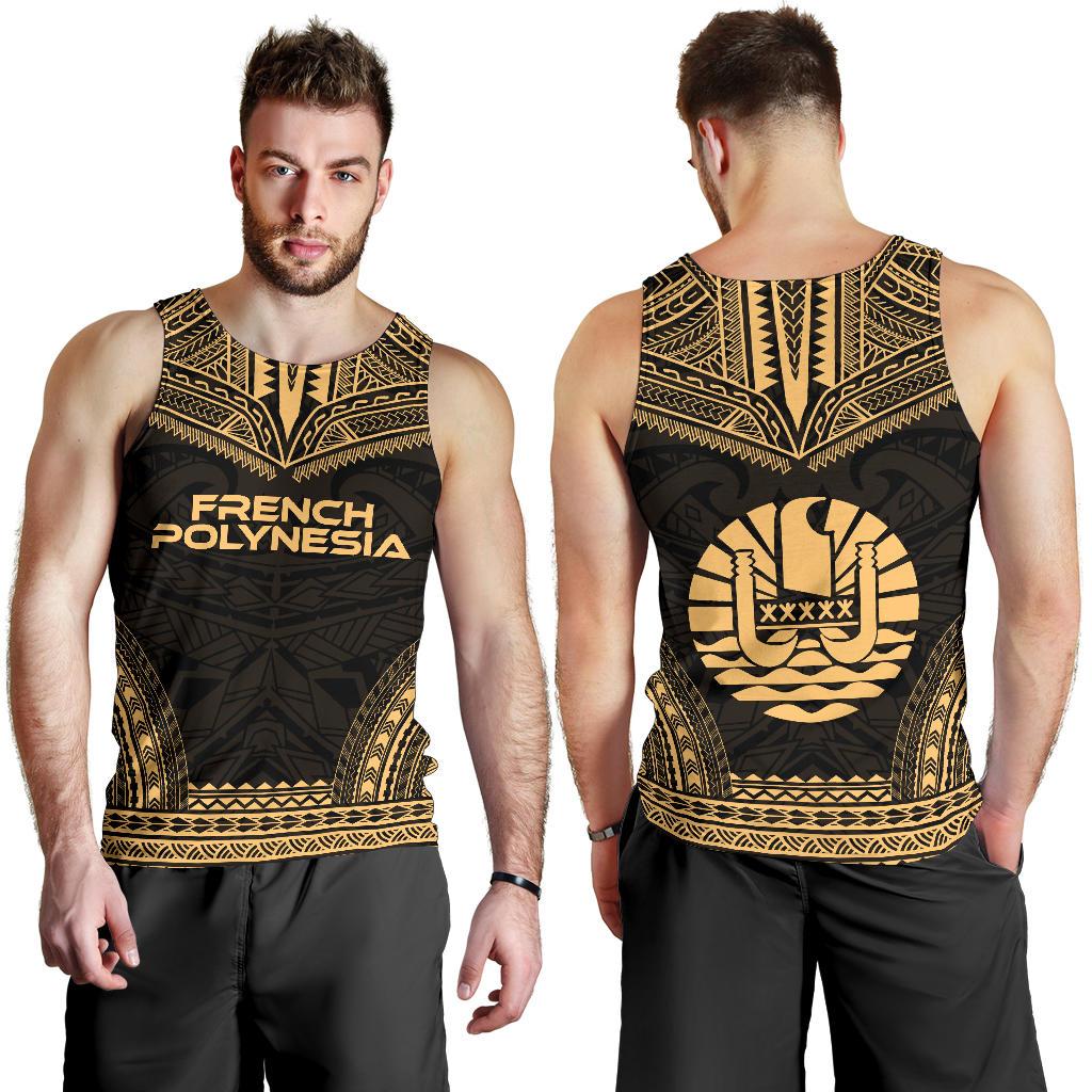 French Polynesia Men's Tank Top - Polynesian Chief Gold Version - Polynesian Pride