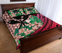 Kanaka Maoli (Hawaiian) - Quilt Bed Set Lauhala Polynesian Hibiscus Pink - Polynesian Pride