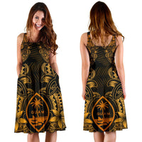 Guam Polynesian Midi Dress - Gold Turtle Homeland - Polynesian Pride