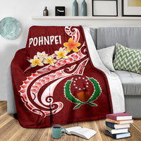 Pohnpei Premium Blanket - Pohnpei Seal Polynesian Patterns Plumeria - Polynesian Pride