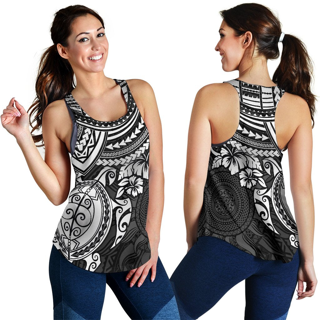 Polynesian Racerback Tank (Women) - Polynesian White Turtle - Polynesian Pride