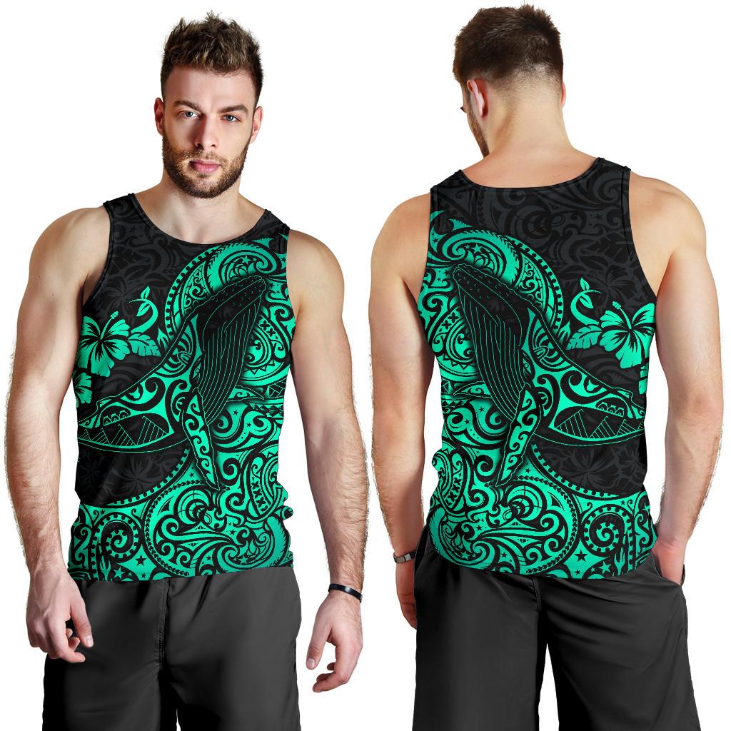 Polynesian Hawaii Men's Tank Top - Polynesian Turquoise Humpback Whale - Polynesian Pride
