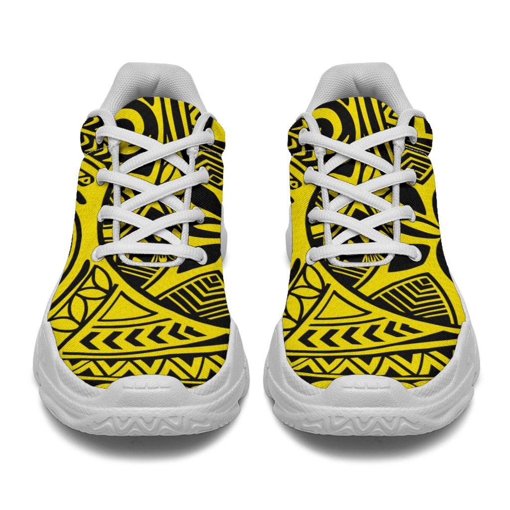 Polynesian Hawaiian Style Tribal Tattoo Yellow Chunky Sneakers - Polynesian Pride