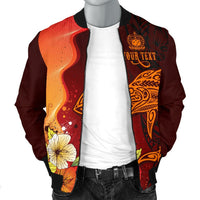 Samoa Custom Personalised Men's Bomber Jacket - Tribal Tuna Fish - Polynesian Pride