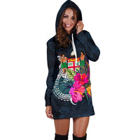 Fiji Polynesian Women's Hoodie Dress - Tropical Flower - Polynesian Pride