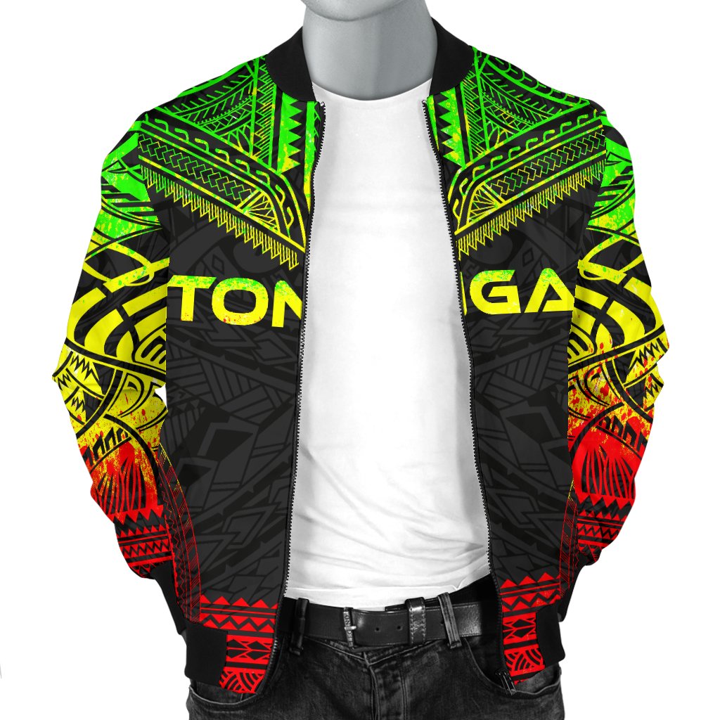 Tonga Polynesian Chief Men's Bomber Jacket - Reggae Version - Polynesian Pride