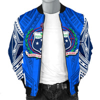 Samoa Polynesian Men's Bomber Jacket - Samoan Pattern With Seal - Polynesian Pride