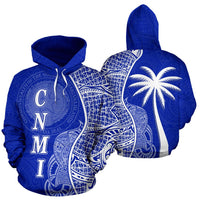 Northern Mariana Islands Polynesian Hoodie Coconut Tree Blue Unisex Blue - Polynesian Pride