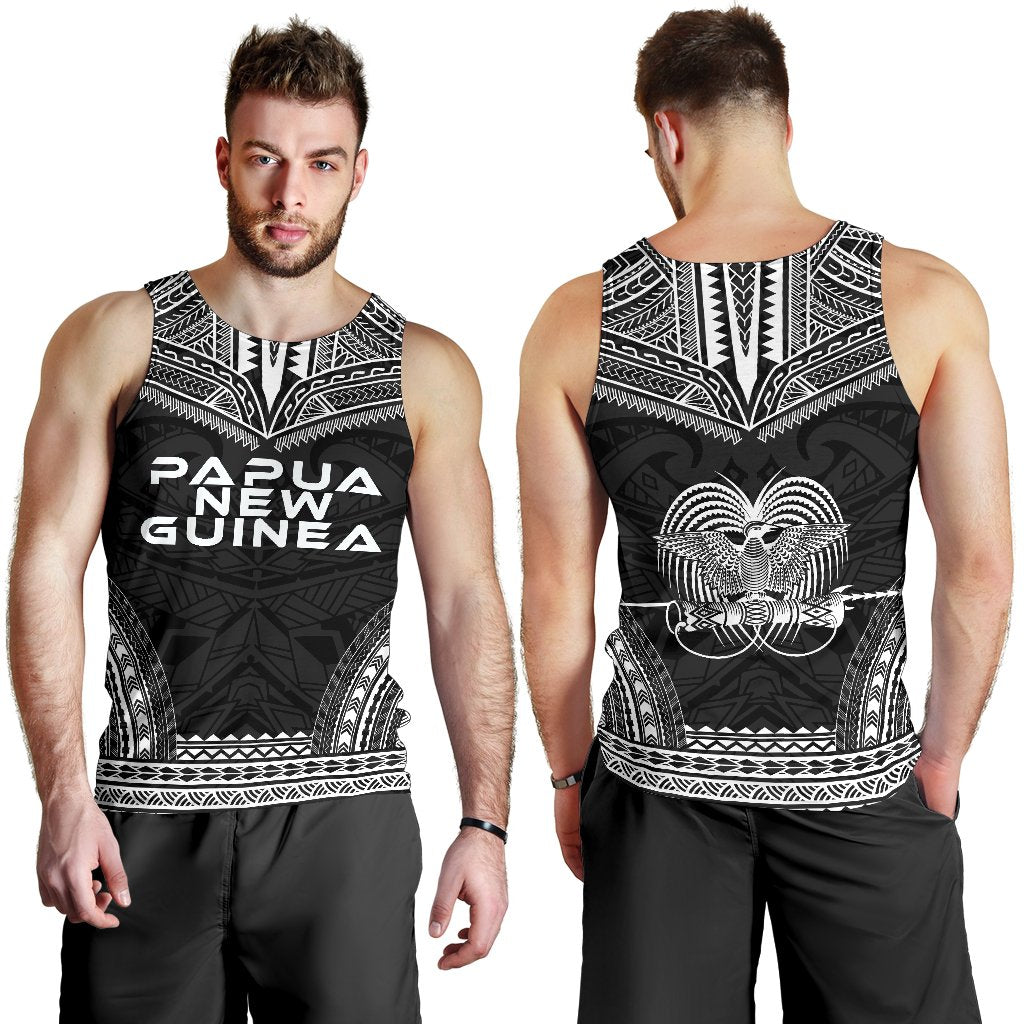 Papua New Guinea Men's Tank Top - Polynesian Chief Black Version - Polynesian Pride