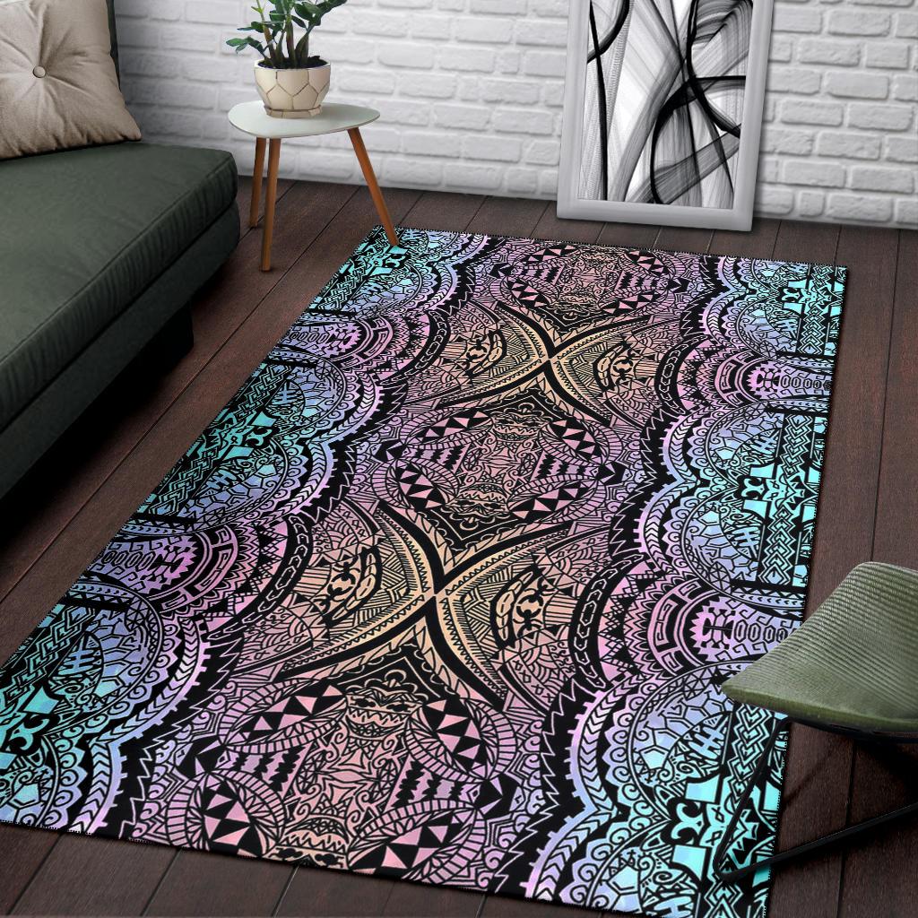 Polynesian Purple And Teal Area Rug - Polynesian Pride