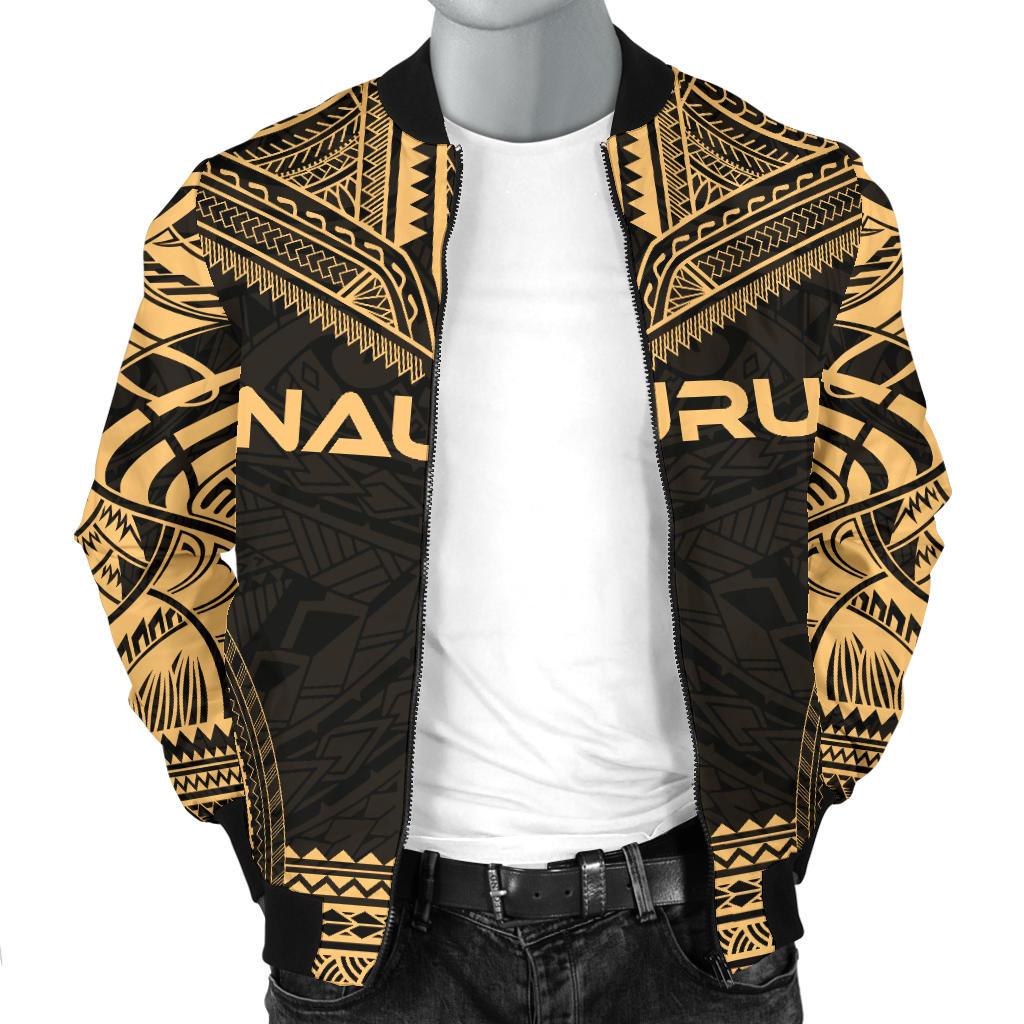 Nauru Polynesian Chief Men's Bomber Jacket - Gold Version - Polynesian Pride
