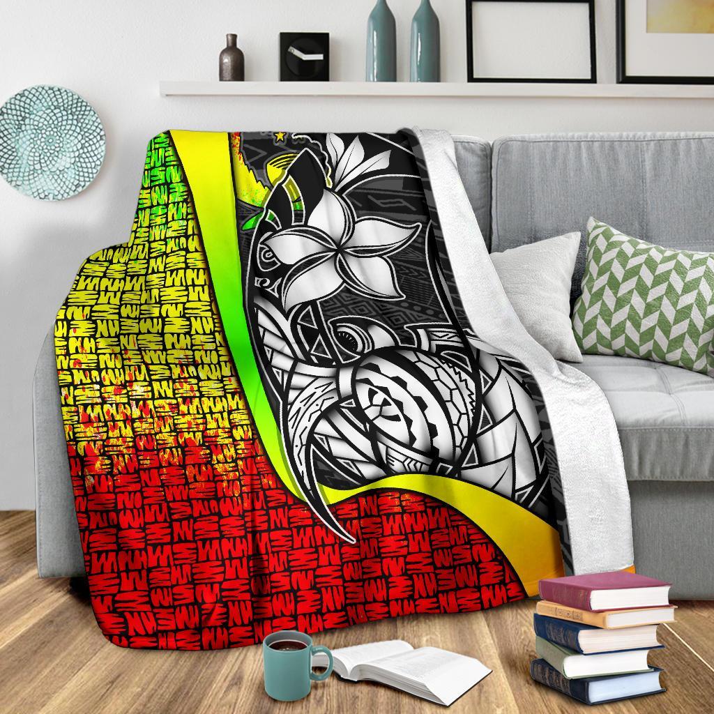 Pohnpei Micronesia Premium Blanket Reggae - Turtle With Hook - Polynesian Pride