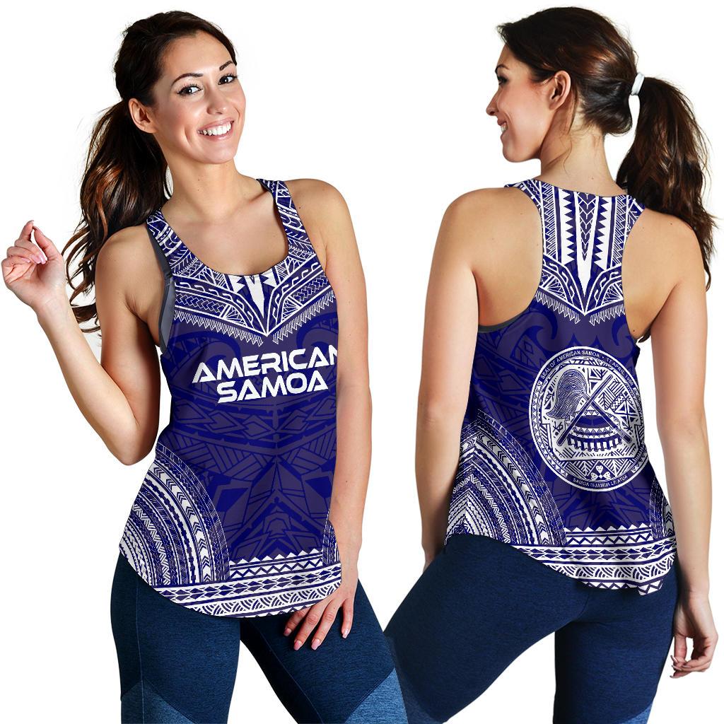 American Samoa Women's Racerback Tank - Polynesian Chief Flag Version - Polynesian Pride
