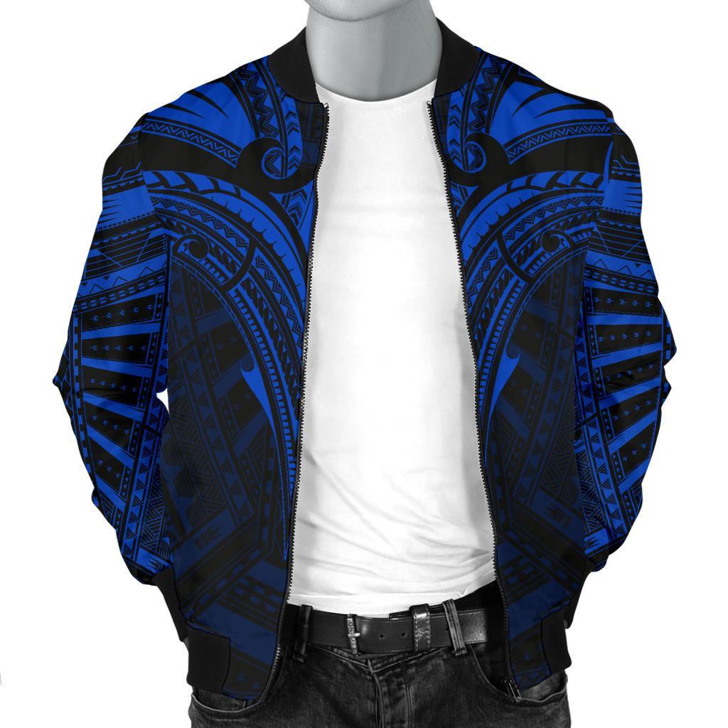 Micronesia Tattoo Men's Bomber Jacket (Blue) - Polynesian Pride