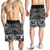 Fiji Men's Shorts - White Shark Polynesian Tattoo - Polynesian Pride