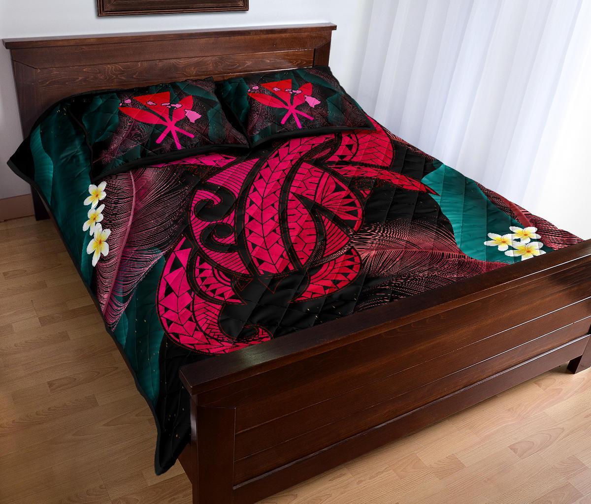 Hawaii Turtle Polynesian Tropical Quilt Bed Set - Ghia Style Pink - Polynesian Pride