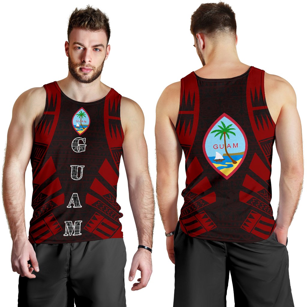 Guam Men Tank Top - Polynesian Tattoo Red - Polynesian Pride