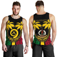Vanuatu Coconut Men's Tank Top A02 Black - Polynesian Pride