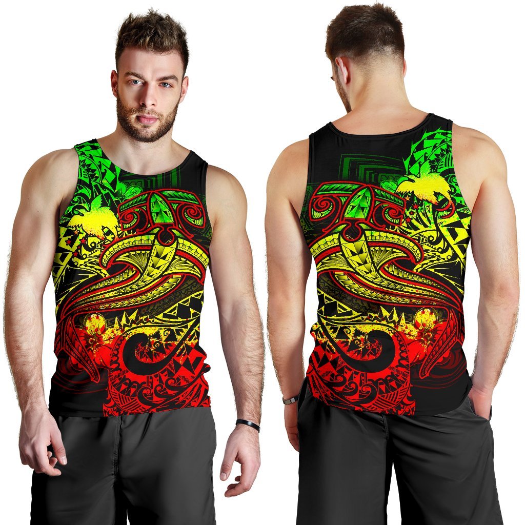 Papua New Guinea Men's Tank Top - Reggae Shark Polynesian Tattoo Reggae - Polynesian Pride