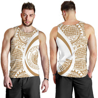 Hawaii White Gold Polynesian Men's Tank Top - Circle Style White - Polynesian Pride