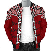 Tonga Polynesian Men's Bomber Jacket - Tongan Ngatu Pattern - Polynesian Pride