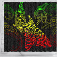 Shark Polynesian Shower Curtain - Polynesian Tattoo Reggae - Polynesian Pride