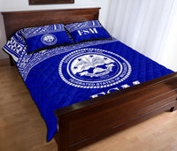 Federated States of Micronesia Quilt Bed Set - Federated States of Micronesia Seal Blue Version - Polynesian Pride