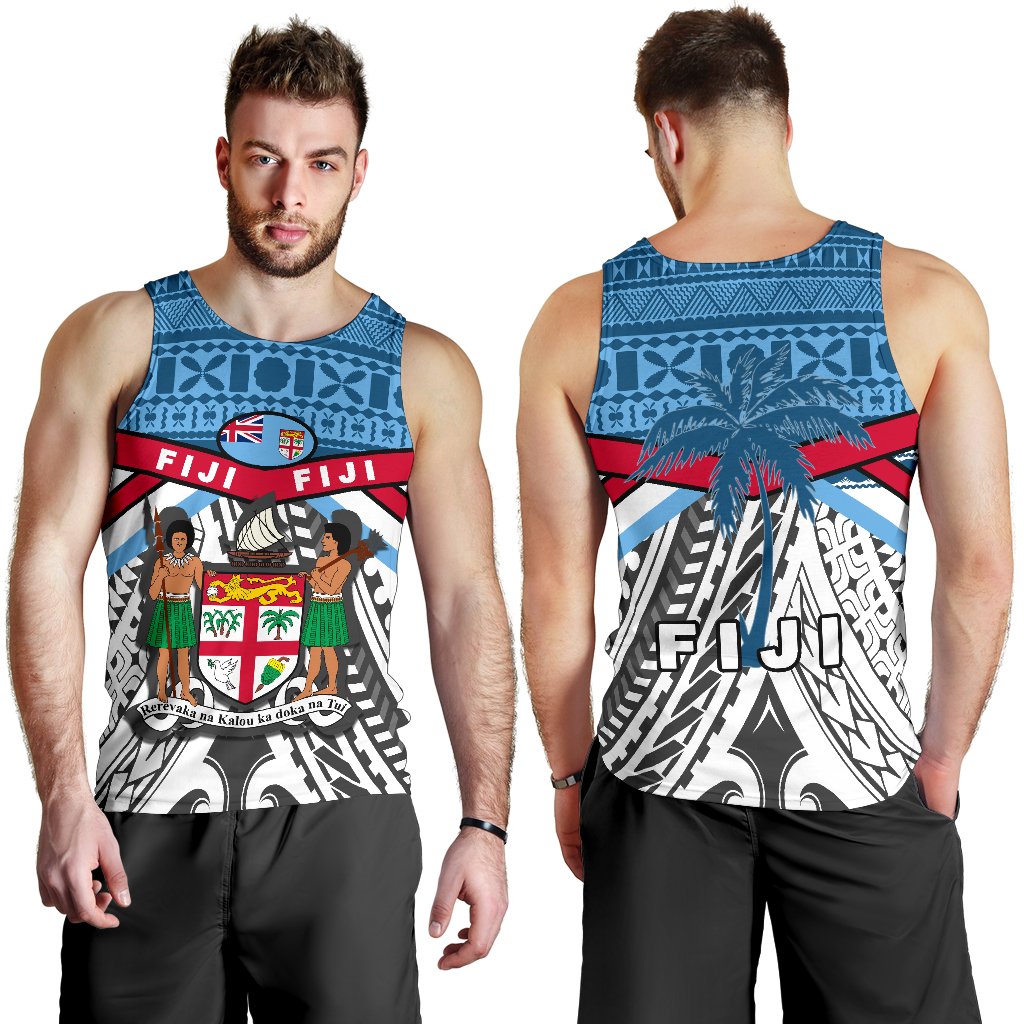 Fiji Rugby Men Tank Top Tapa Cloth - Polynesian Pride