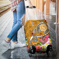 Tahiti Custom Personalised Luggage Covers - Turtle Plumeria (Gold) - Polynesian Pride