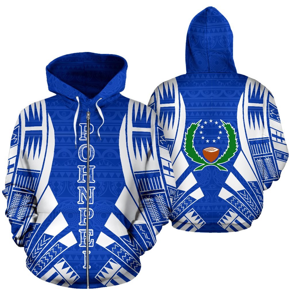 Wallonia All Over Zip up Hoodie Curve Style - Polynesian Pride