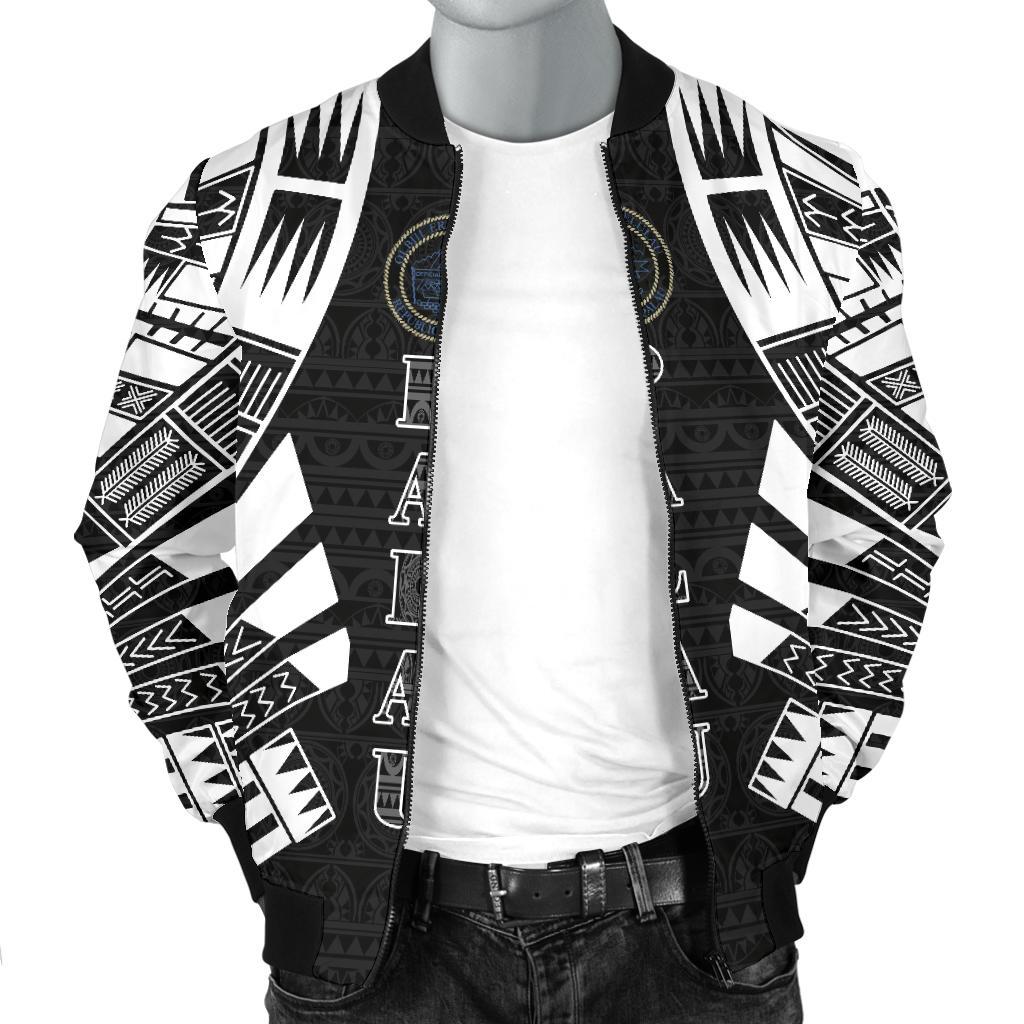 Palau Men Bomber Jackets - Polynesian Tattoo Black - Polynesian Pride
