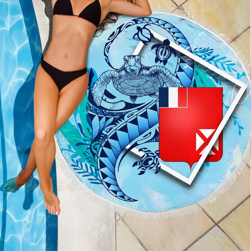 Wallis and Futuna Beach Blanket - Turtle Under The Sea Style - Polynesian Pride