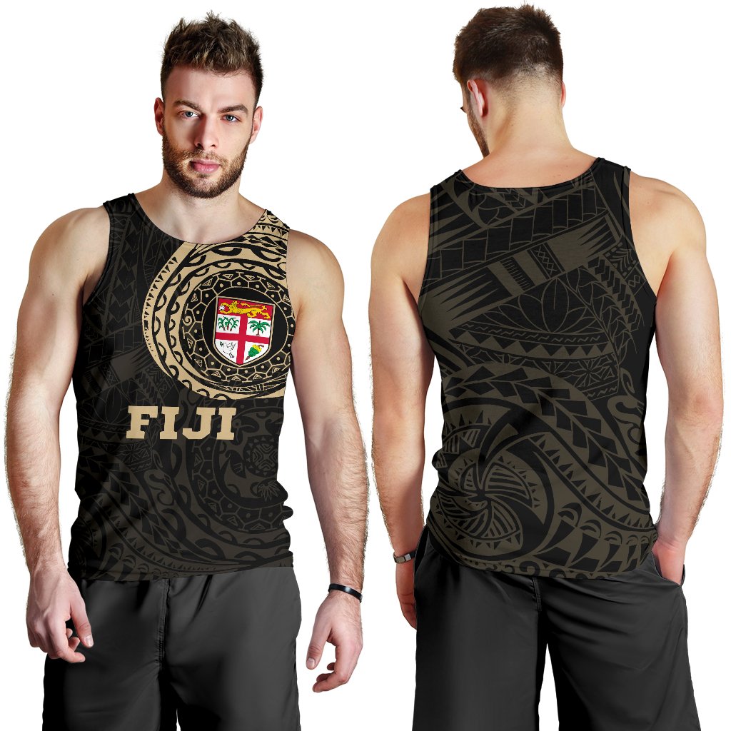 Fiji Polynesian Tattoo Style Tank Top A7 Gold - Polynesian Pride