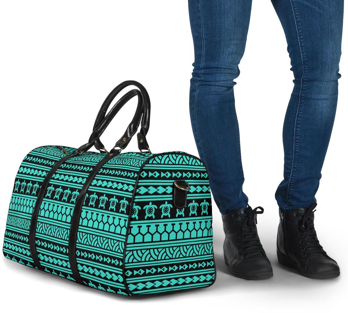 Polynesian Tattoo Tribal Turquoise Hawaii Travel Bag - Polynesian Pride