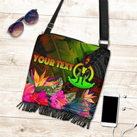Vanuatu Polynesian Personalised Crossbody Boho Handbag - Hibiscus and Banana Leaves One Style One Size Reggae - Polynesian Pride