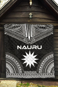 Nauru Premium Quilt - Nauru Flag Polynesian Chief Black Version - Polynesian Pride
