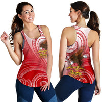 American Samoa Polynesian Women's Racerback Tank - Bald Eagle (Red) - Polynesian Pride