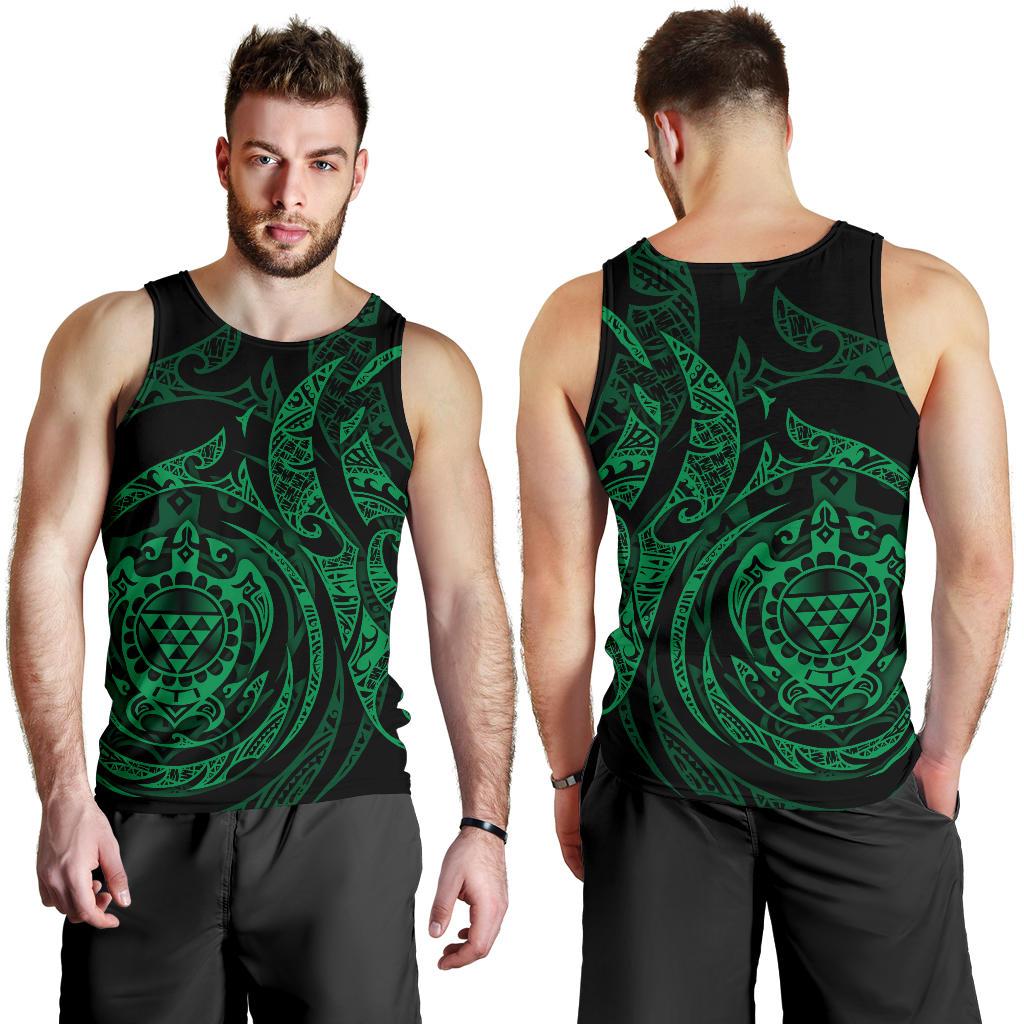 Polynesian Hawaii Men's Tank Top - Green Turtle Tribal - Polynesian Pride