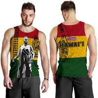 Hawaii Kanaka Flag Polynesian Queen Lili'uokalani Men's Tank Top Red - Polynesian Pride