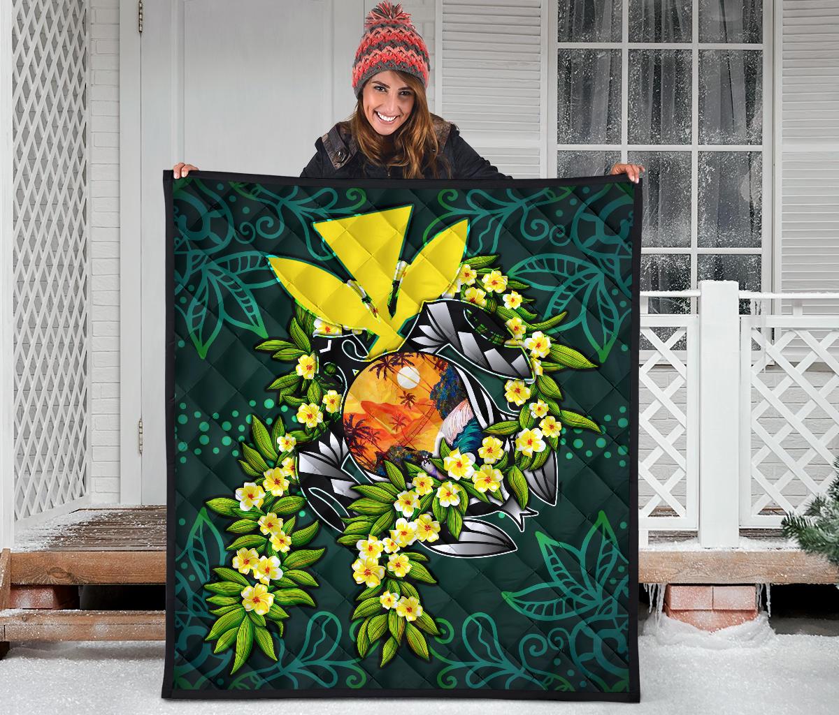 Polynesian Hawaii Premium Quilt - Ti Leaf Lei Turtle - Polynesian Pride