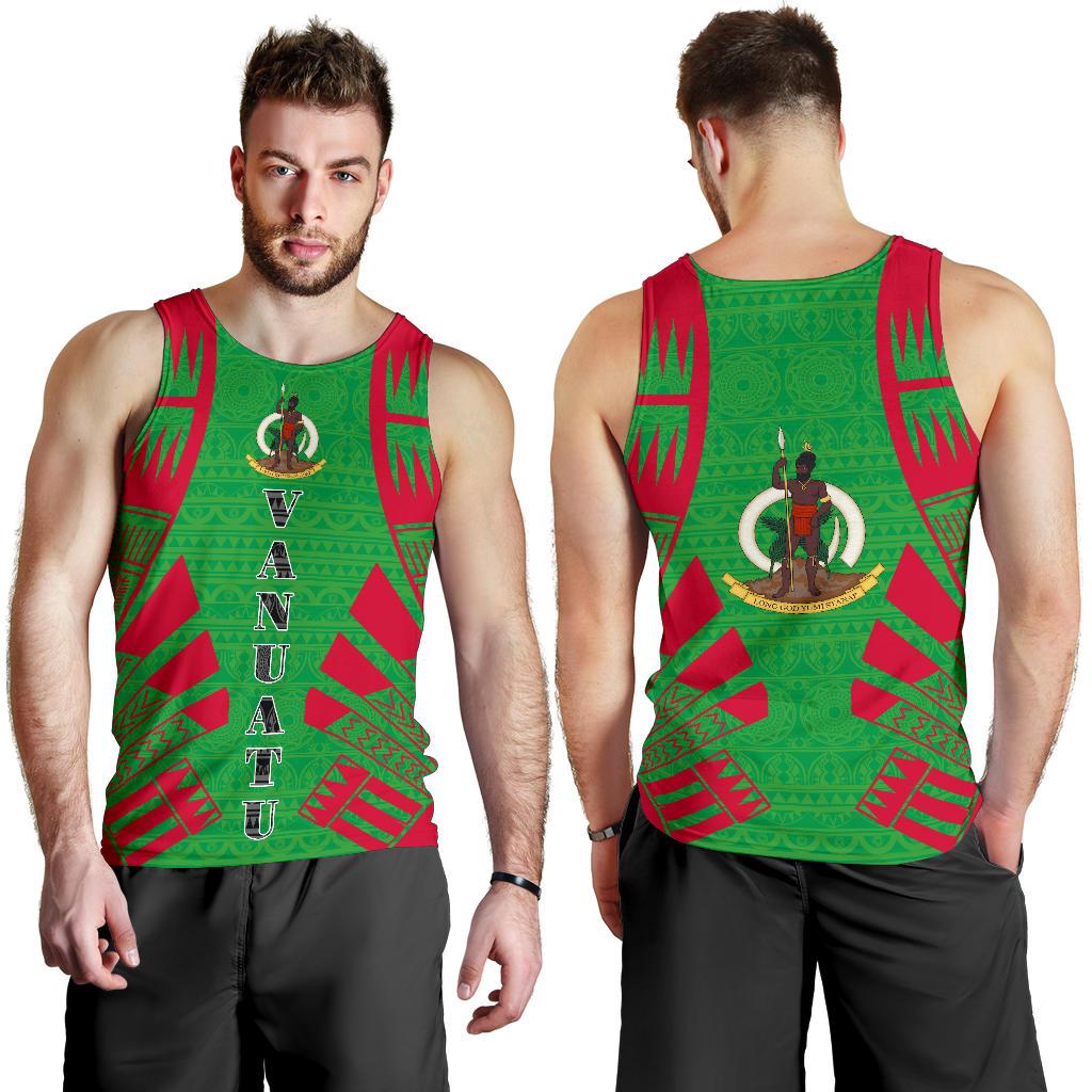 Vanuatu Men Tank Top - Polynesian Tattoo Flag - Polynesian Pride